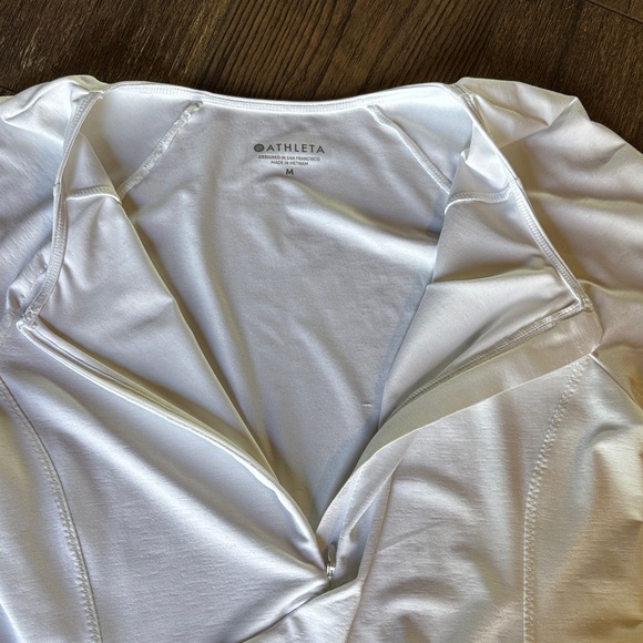 Athleta White Long Sleeve Women's Half Zip Top, Size M - Picture 4 of 13